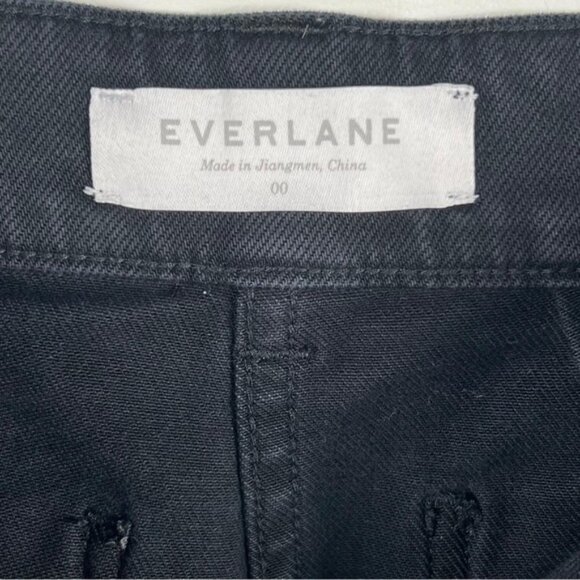 EVERLANE Wide Leg Crop Black Denim Pants Jeans Size 00 - Picture 7 of 16